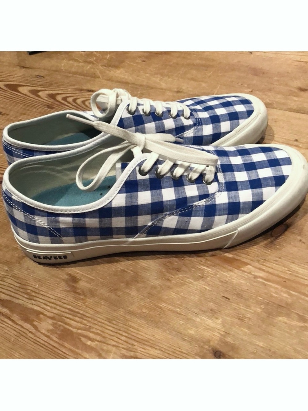 SeaVees Blue & White Gingham Sneakers